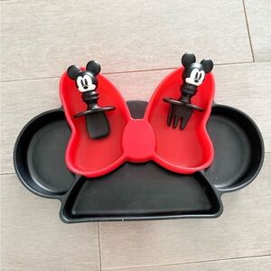 Bumkins Minnie Mouse Red and Black Silicone Grip Dish